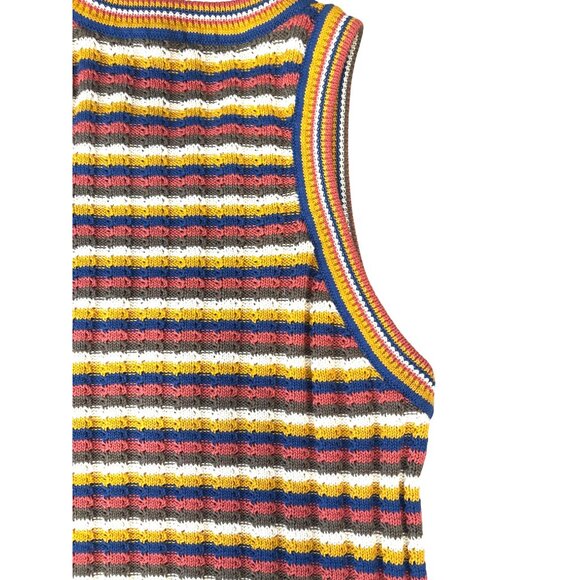 Veronica Beard Multicolor Striped Knit Sleeveless Tank Top Women's S Cotton Blen - Picture 12 of 15